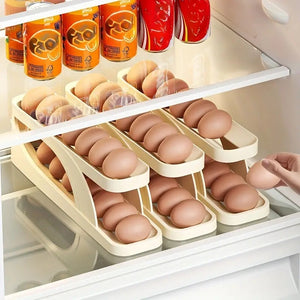 🥚🍳 Dispensador Automático de Huevo con 2 Niveles: ¡Ahorra Espacio y Mantén el Orden.